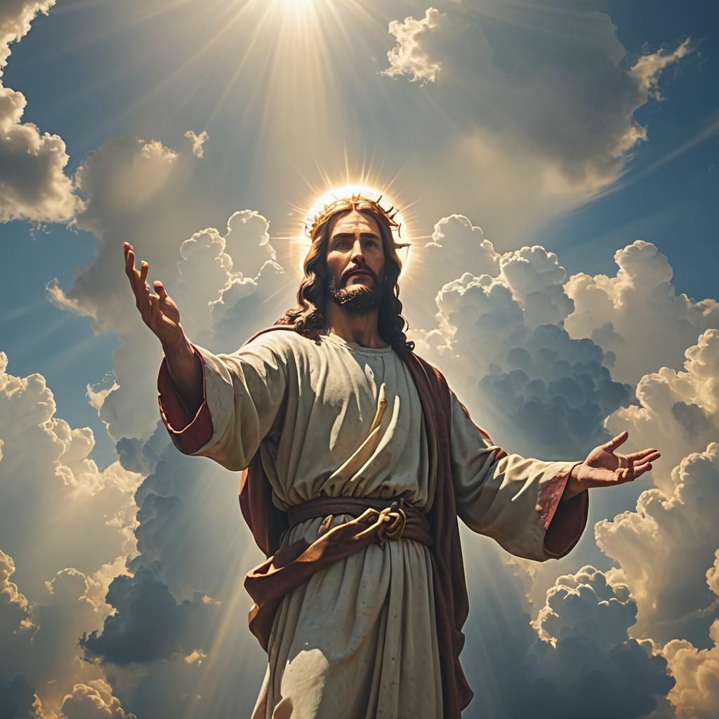 Jesus Christ Battling Satan in Divine Light