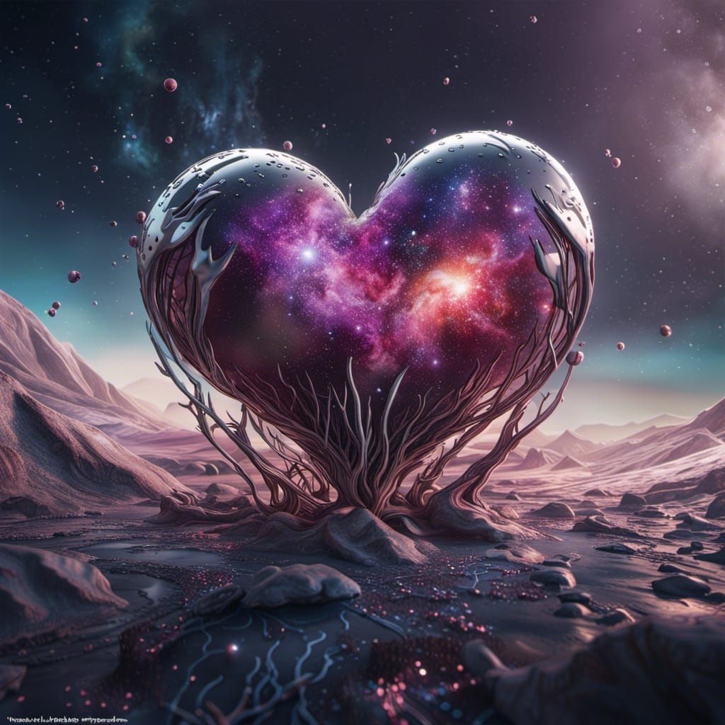 Love Universe Silver Fork in Detailed Painting