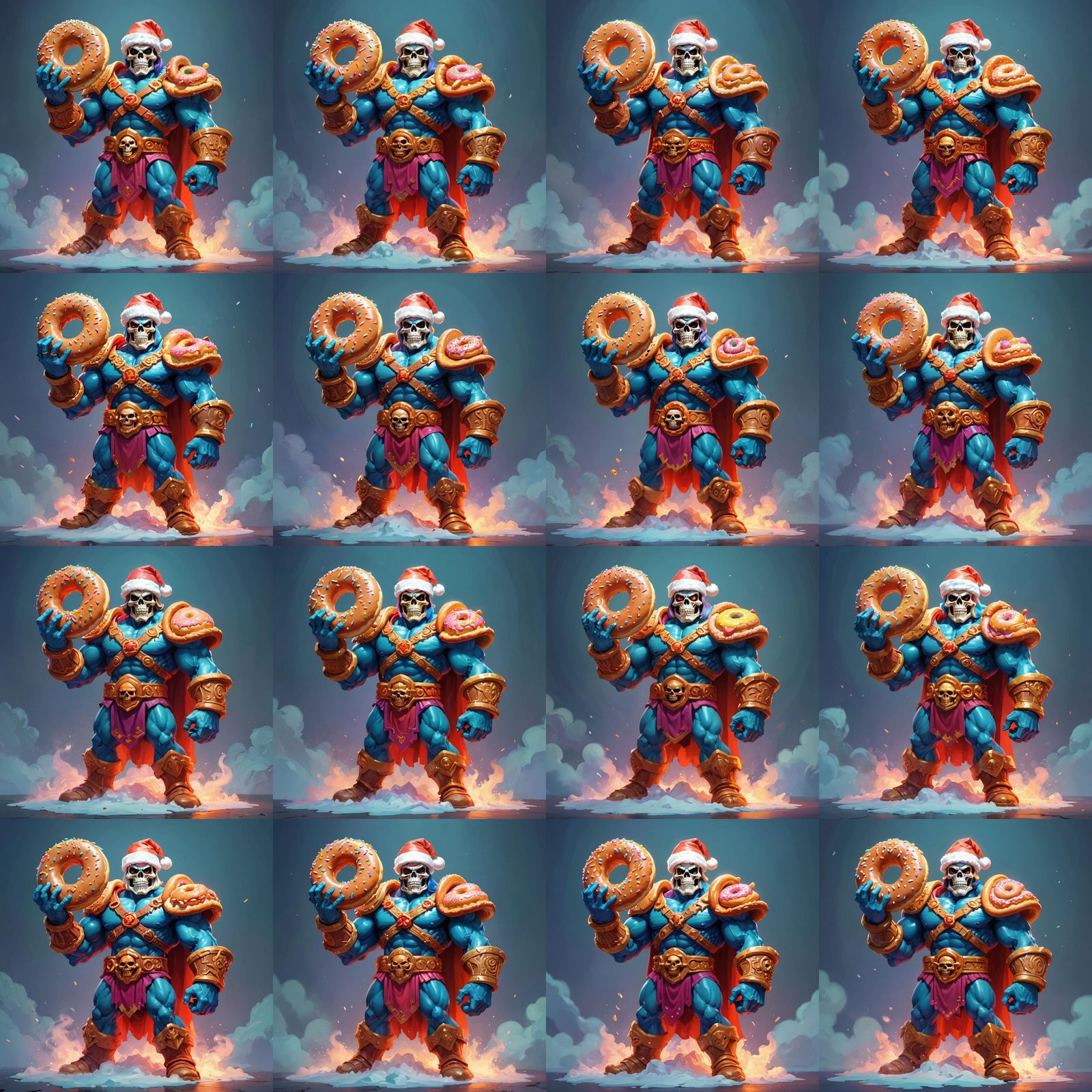 Skull Warrior Santa with Donut Armor, 3D Art