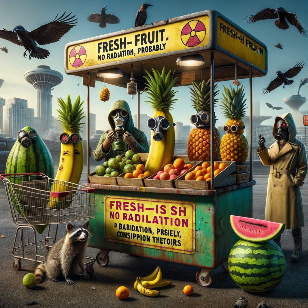 Post-Apocalyptic Fruit Stand Run by Sentient Produce