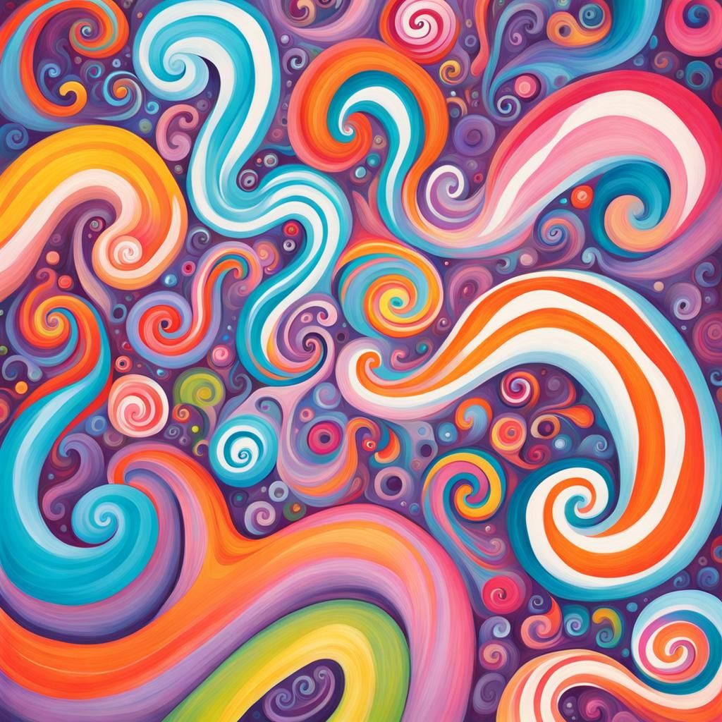 Vibrant Gouache Ghosts in Candyland Wonderland