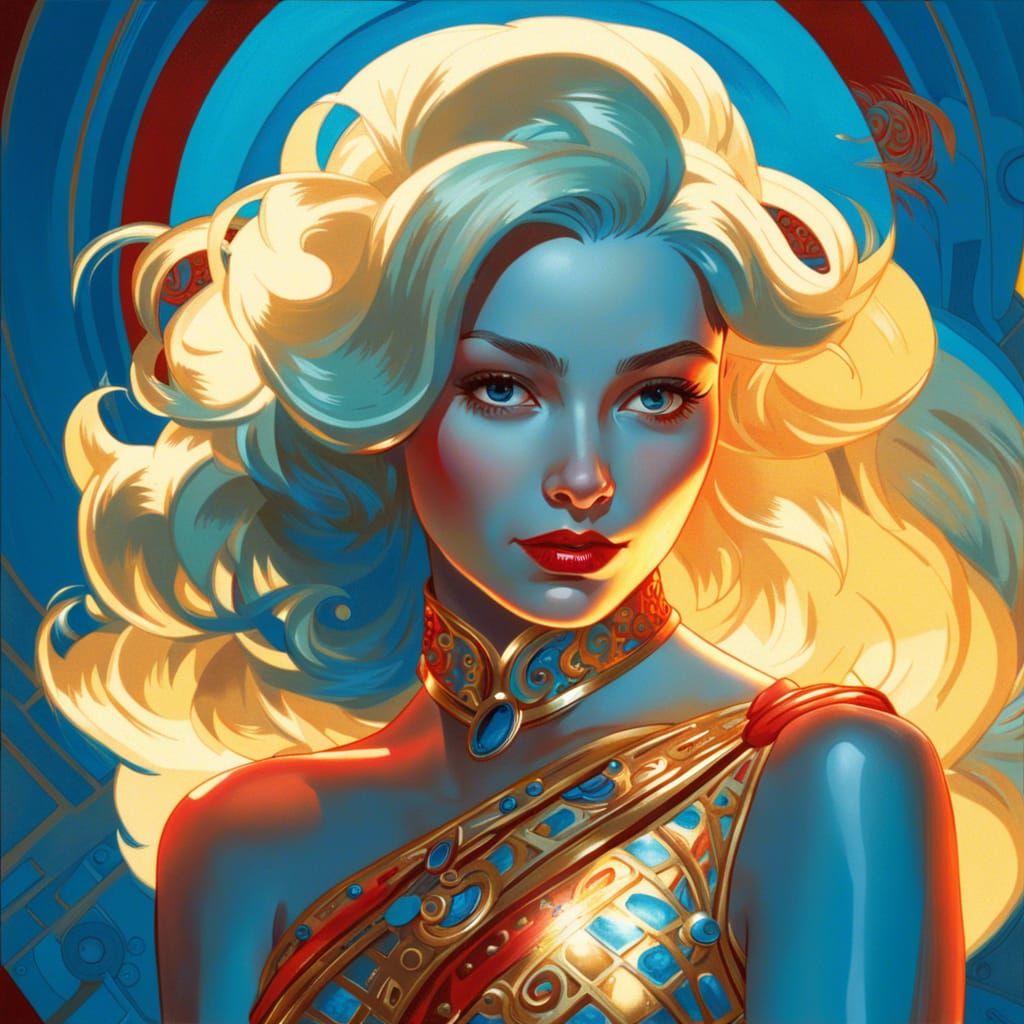 Glowing Woman Portrait in Pixar Style