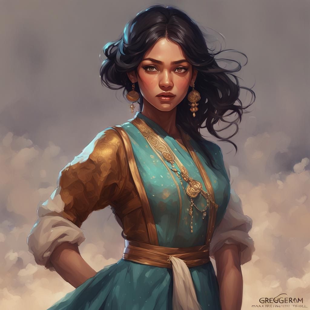 Beautiful Woman Portrait in Hyperdetailed Digital Art