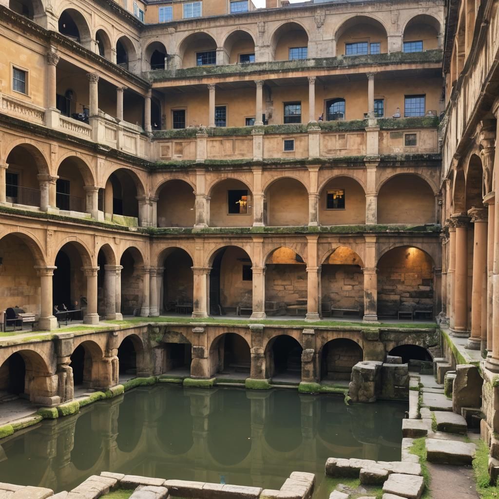AI Generated Image of a Roman Bath