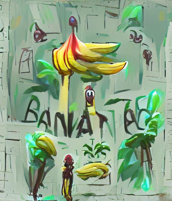Banana Tree Concept Art Illustration