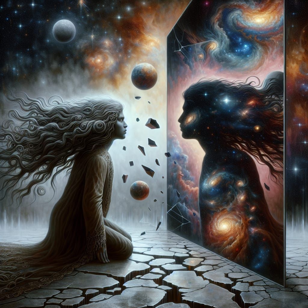 Cosmic Reflection: A Surreal Exploration of Reality