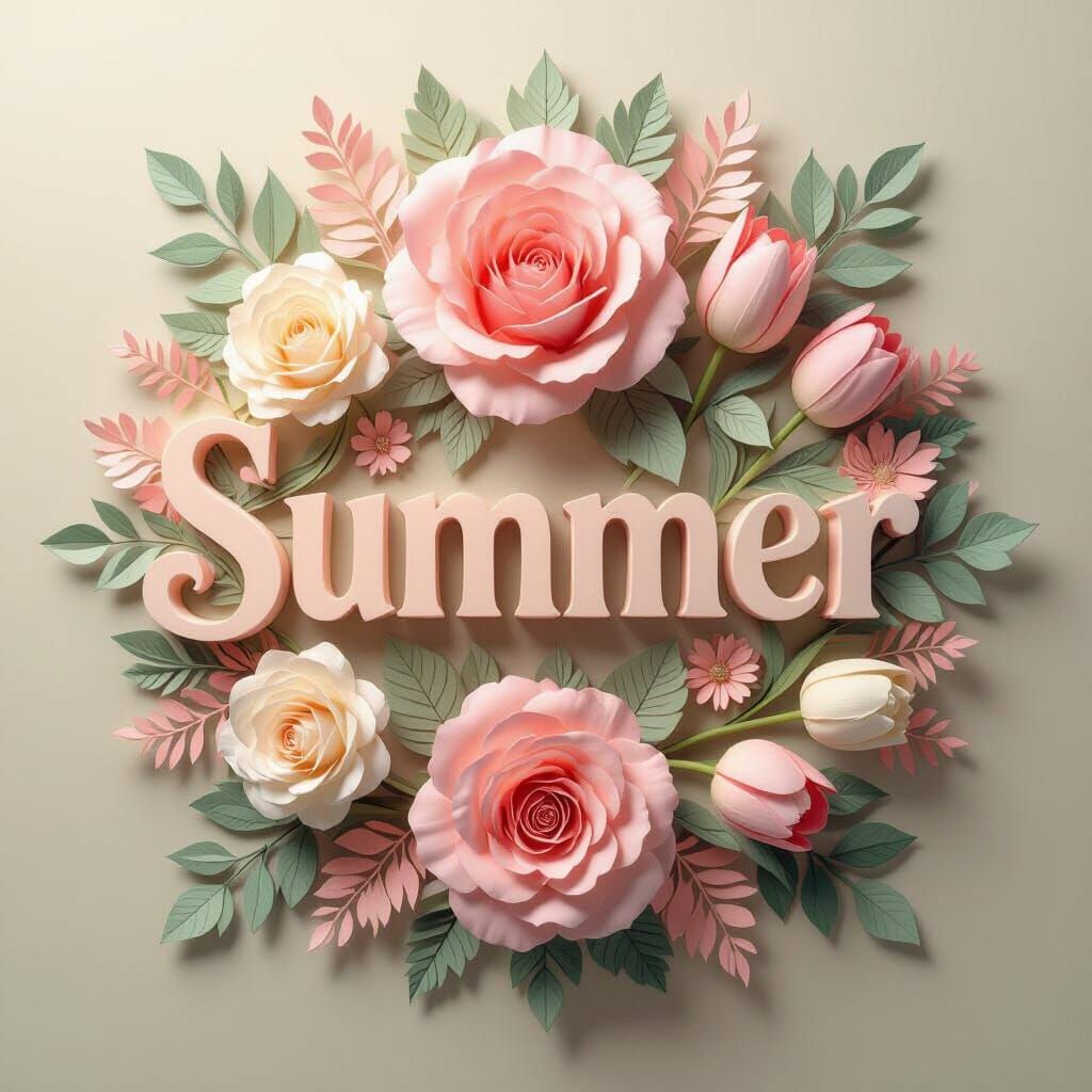 Elegant Mother's Day Floral Arrangement with 3D Text