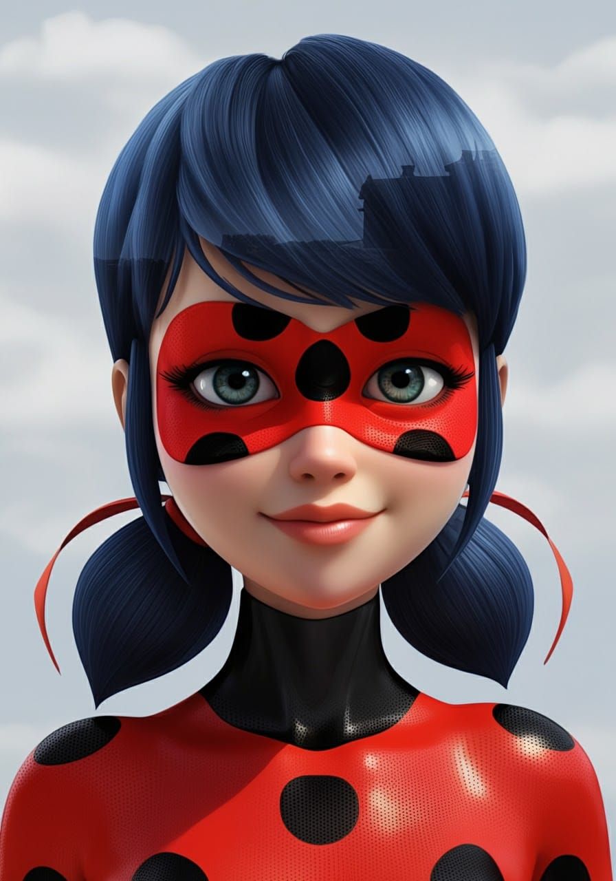 Ladybug Double Exposure Portrait with Eiffel Tower