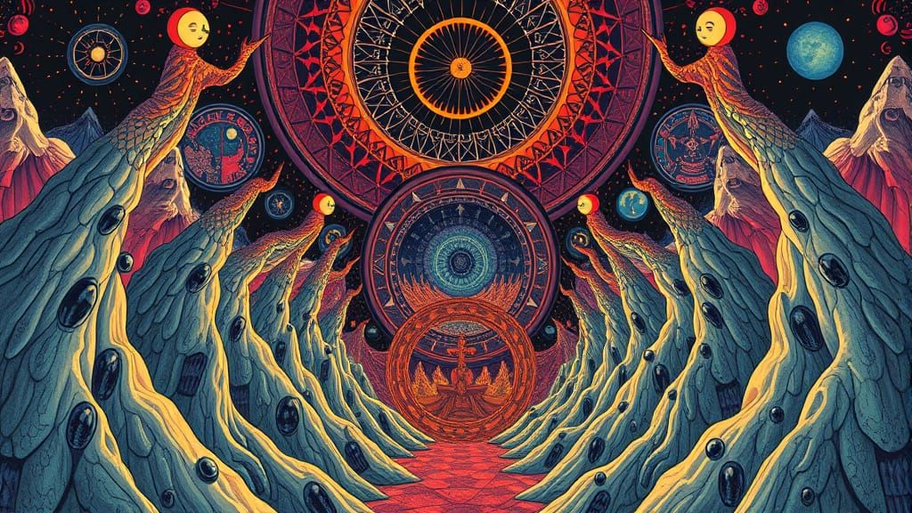 Psychedelic Poster Art in a Funky, Fractal Style