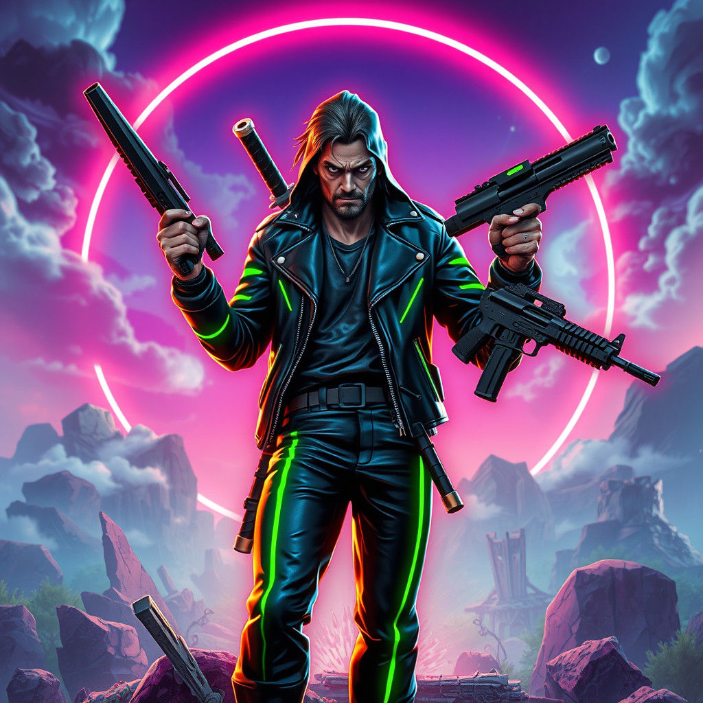 Cyberpunk Jonesy Triumph in Fortnite Landscape