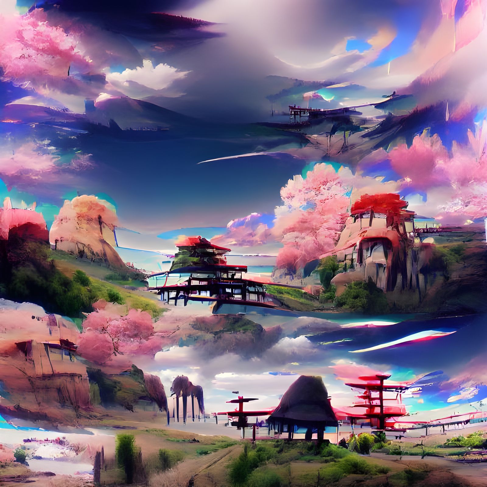 Tranquil Anime Landscape Illustration