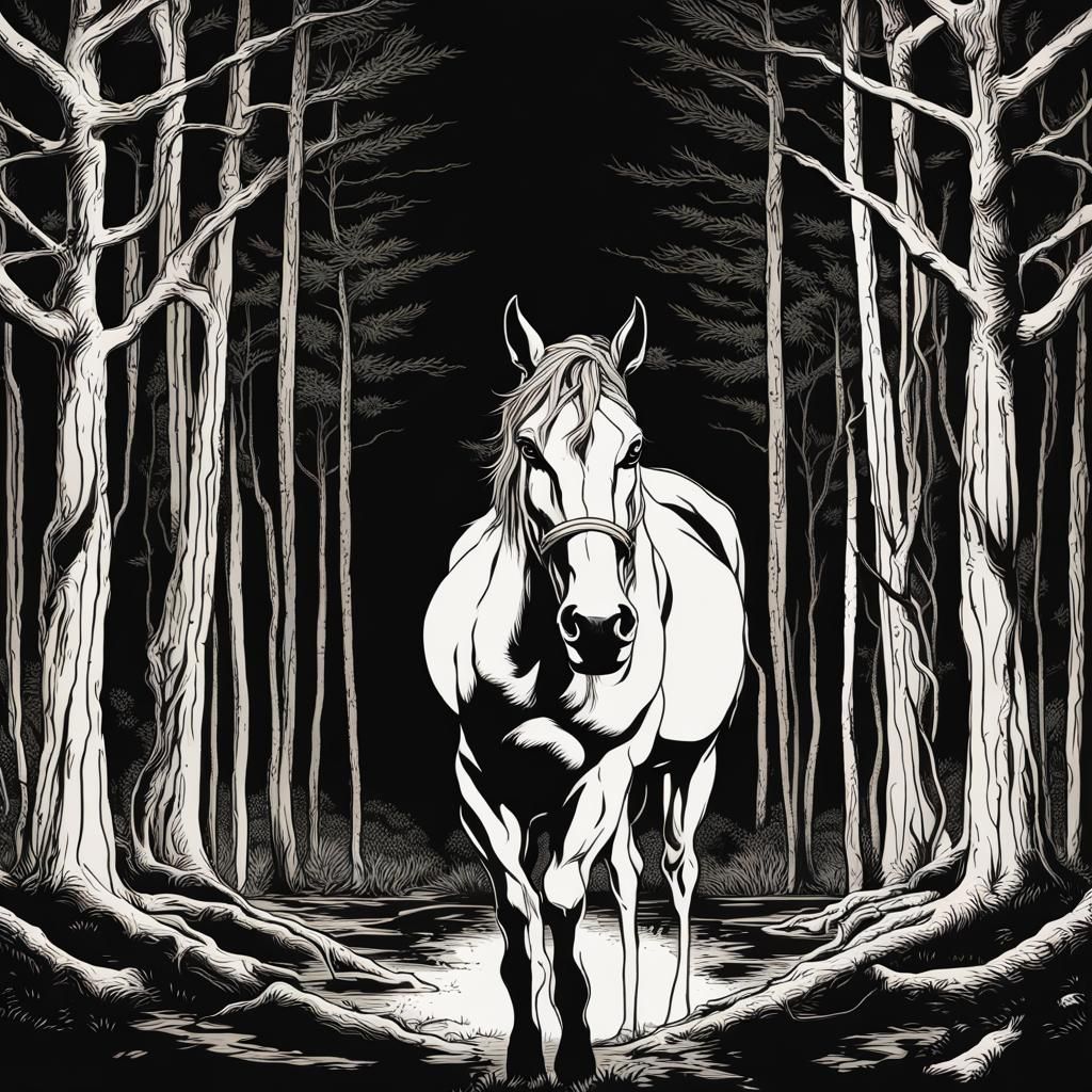 Night Rider: Synthwave Forest with Watching Trees