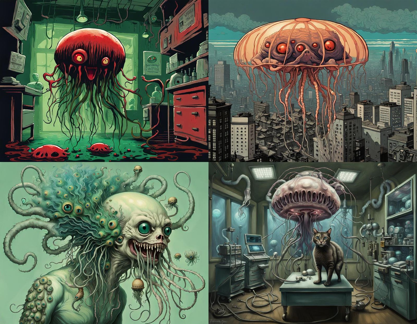 Surreal 1960s Horror Movie Poster