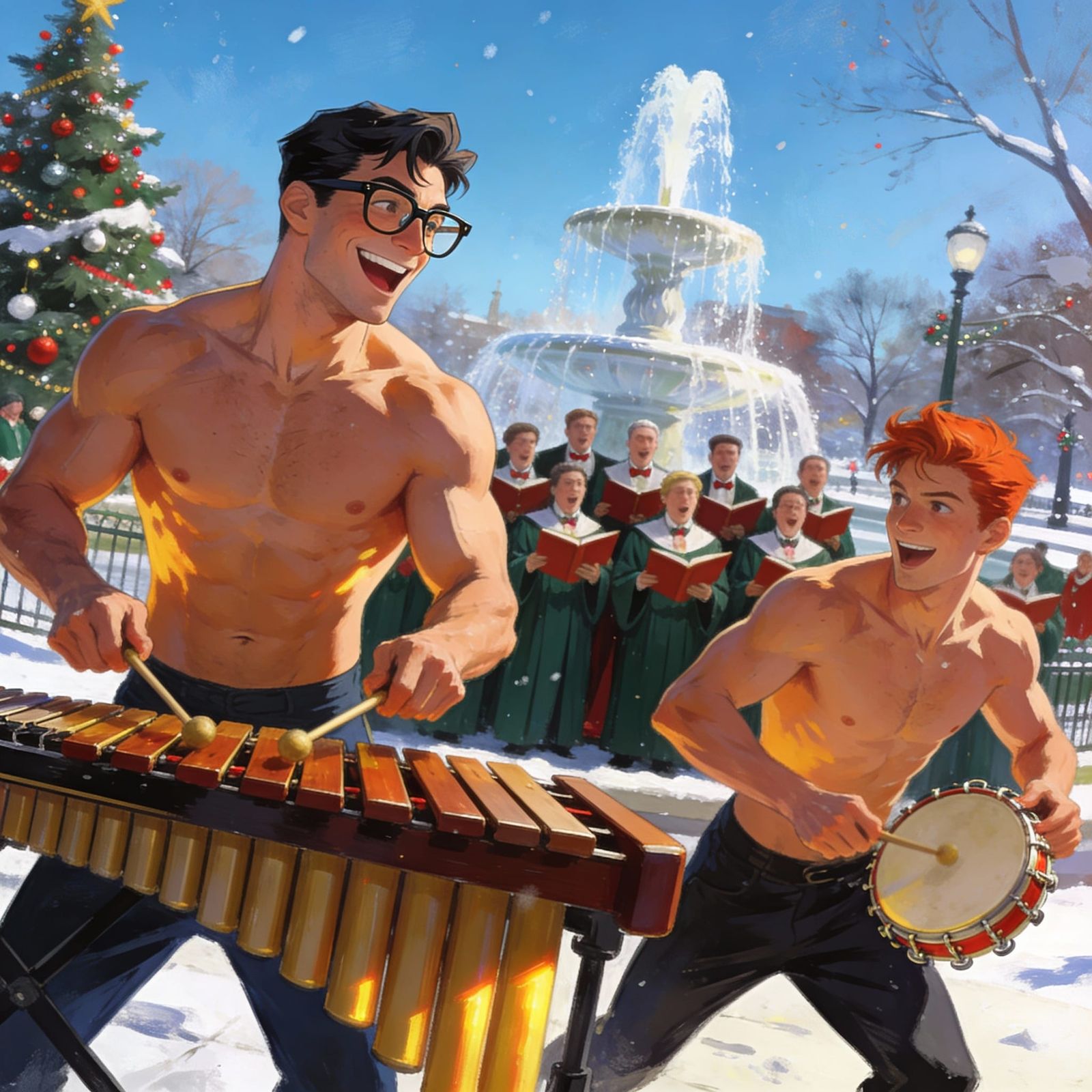 Clark Kent Plays Xylophone, Jimmy Olsen Plays Tambourine