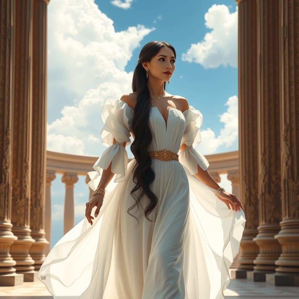 Regal Woman in Classical Setting