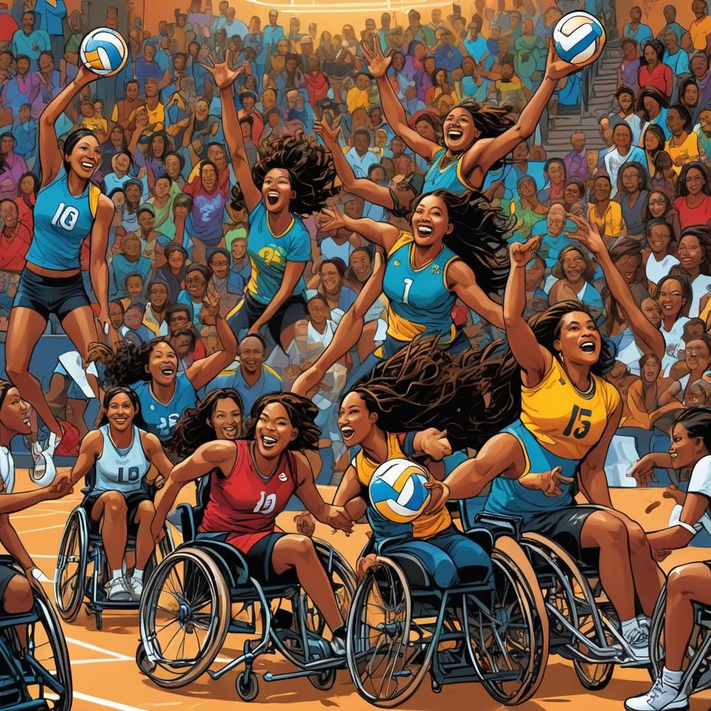 Empowering Women's Wheelchair Volleyball: Comic Book Art