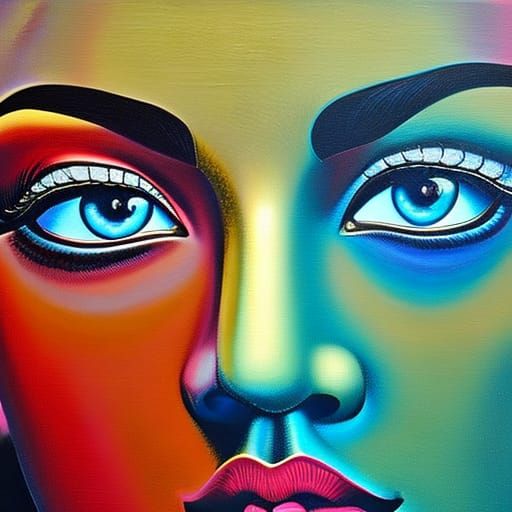 Surreal Baroque Face with Psychedelic Details