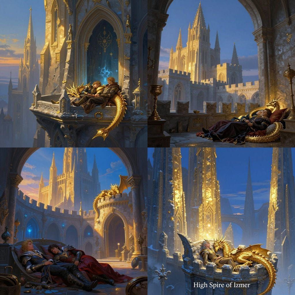 High Spire Chamber at Blue Hour with Sleeping Dragons