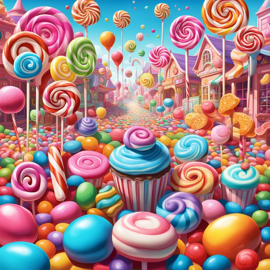 Colorful Candyland in Wild Spirit Art Style
