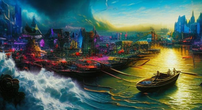 Vibrant Carpet Tapestry with Deep Colors and Intricate Patte...