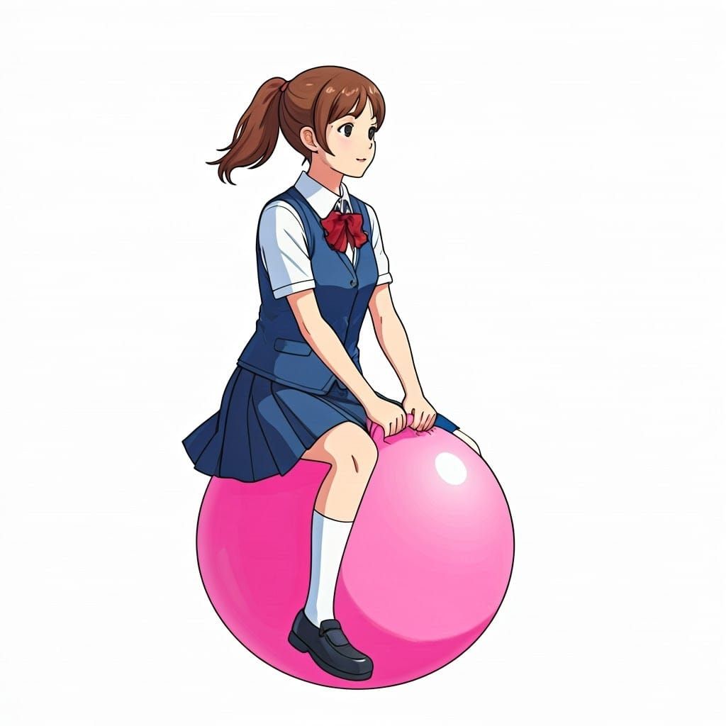 Haru Yoshioka Bouncing, in Studio Ghibli Style