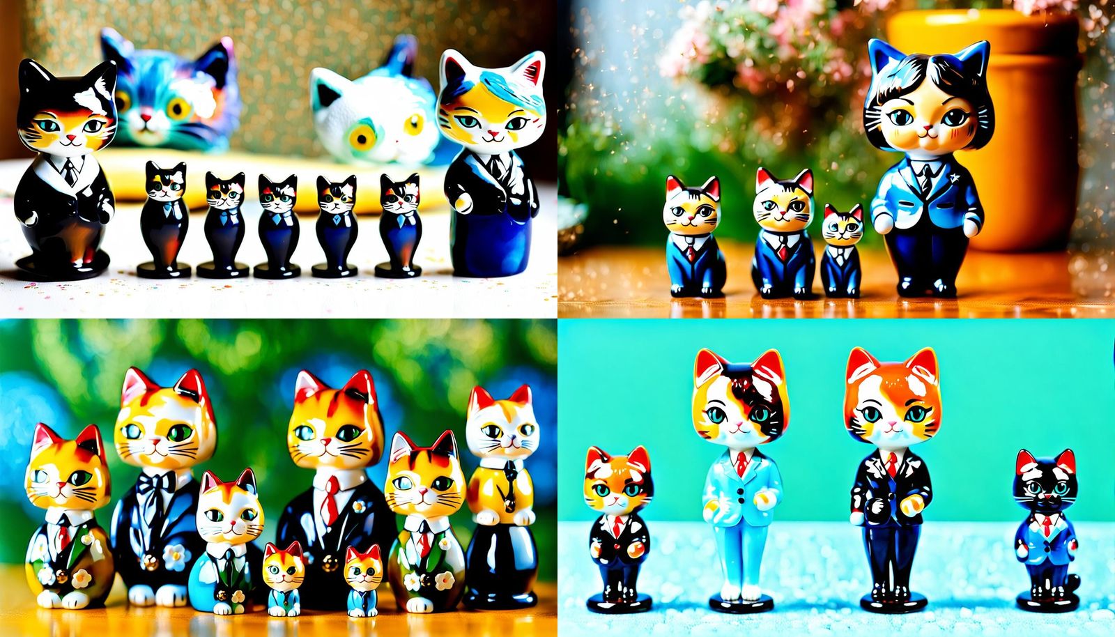 Cat-Headed Businesswoman: Enamelled Glass Figurine in Funko ...