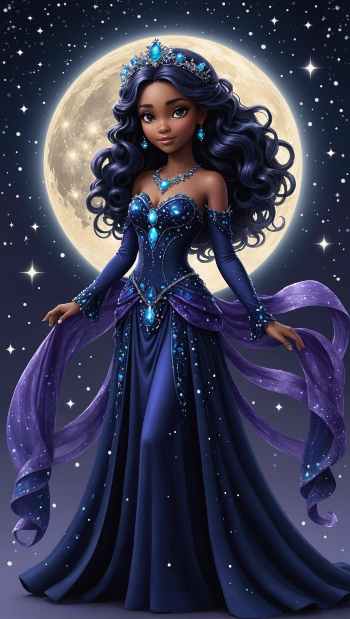 Luminescent Sprite with Moonbeam Gown