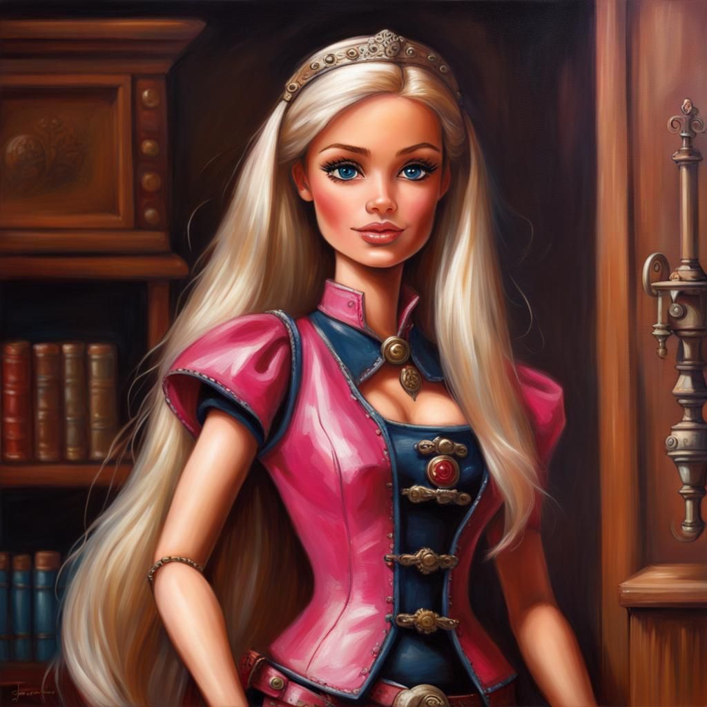 Barbie as D&D Character in Oil Painting Style