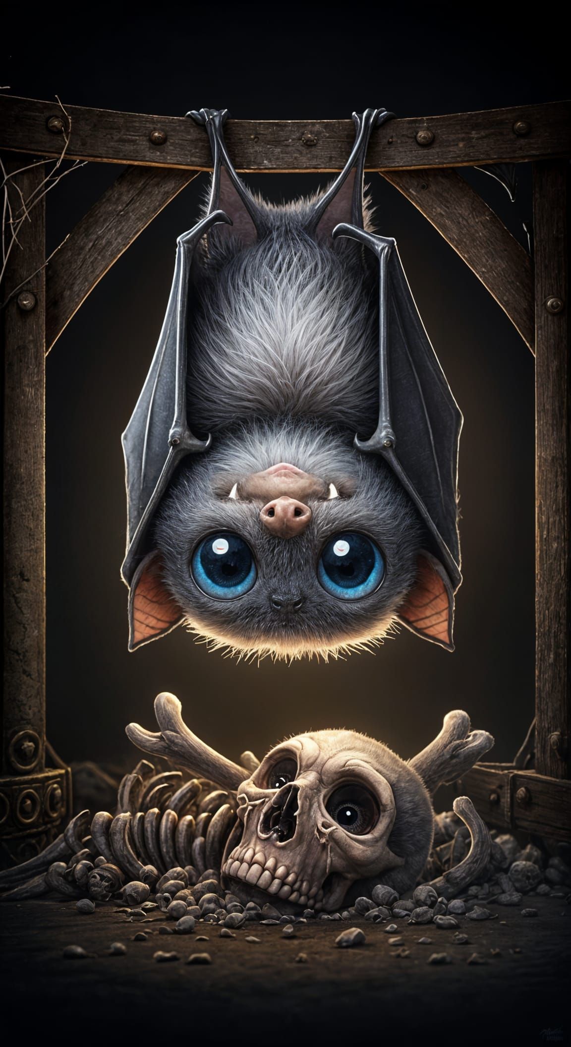 Chibi Bat in Abandoned Belfry