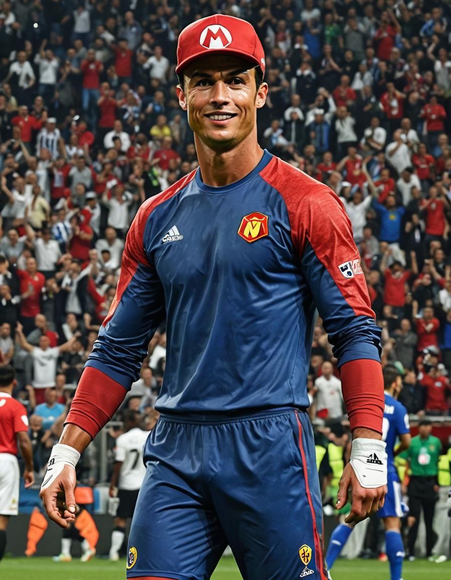 Cristiano Ronaldo as Super Mario Illustration