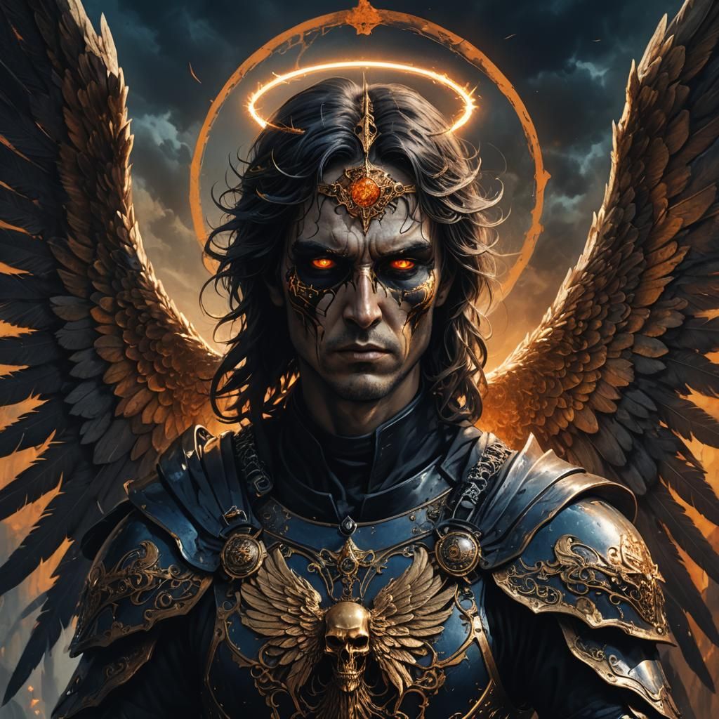 Intense Angel of Death Portrait in Dark Fantasy Style
