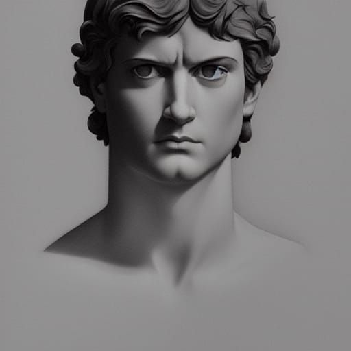 David Statue Recreation in Art Deco Pop Art Style