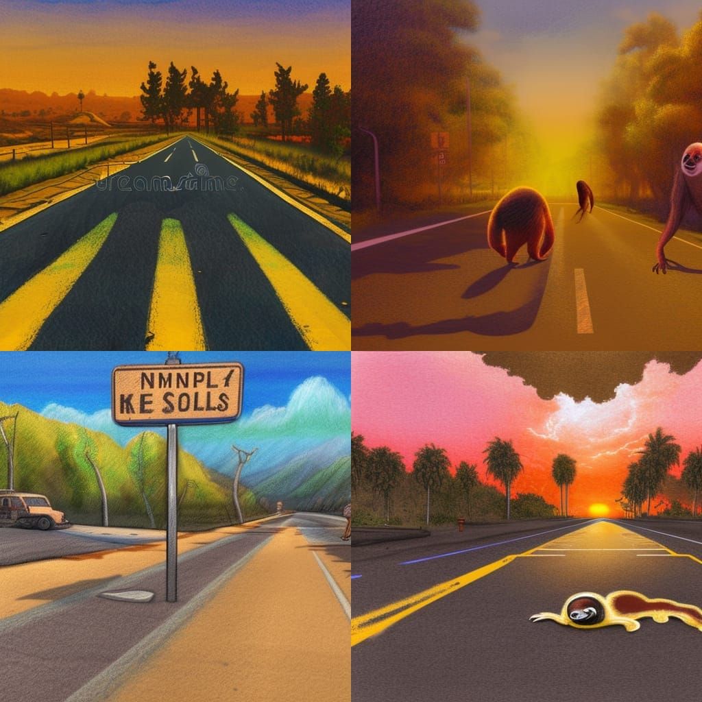 Sloths Crossing Road in Detailed Acrylic Art