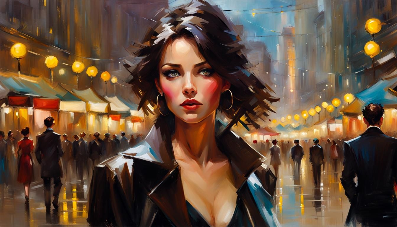Monica Belucci: Oil Painting Portrait in Bokeh