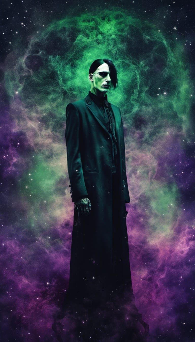 Astral Gothic Marilyn Manson Portrait in Double Exposure