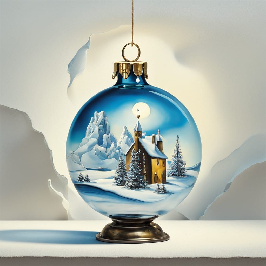 Surreal Christmas Ornaments in Dali-Style Melting Metal and....