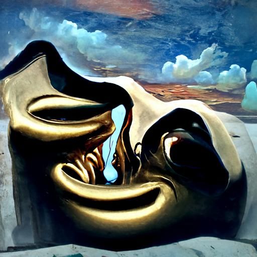 Overjoyed Surrealism: A Melting Canvas in Dali Style