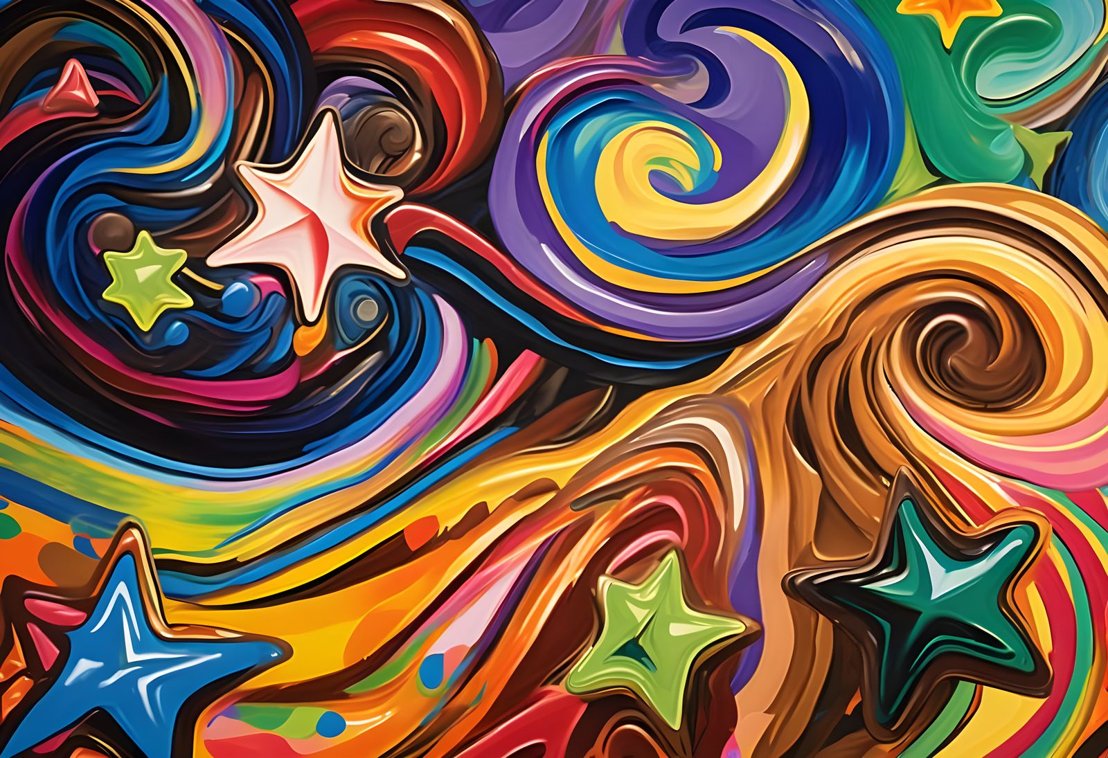 Vortex Maelstroms of Paint and Plasma with Pointy Stars