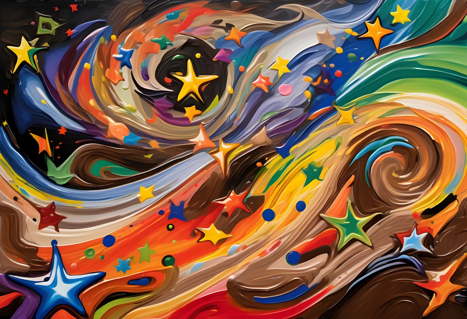 Vortex Maelstroms of Paint and Plasma with Pointy Stars