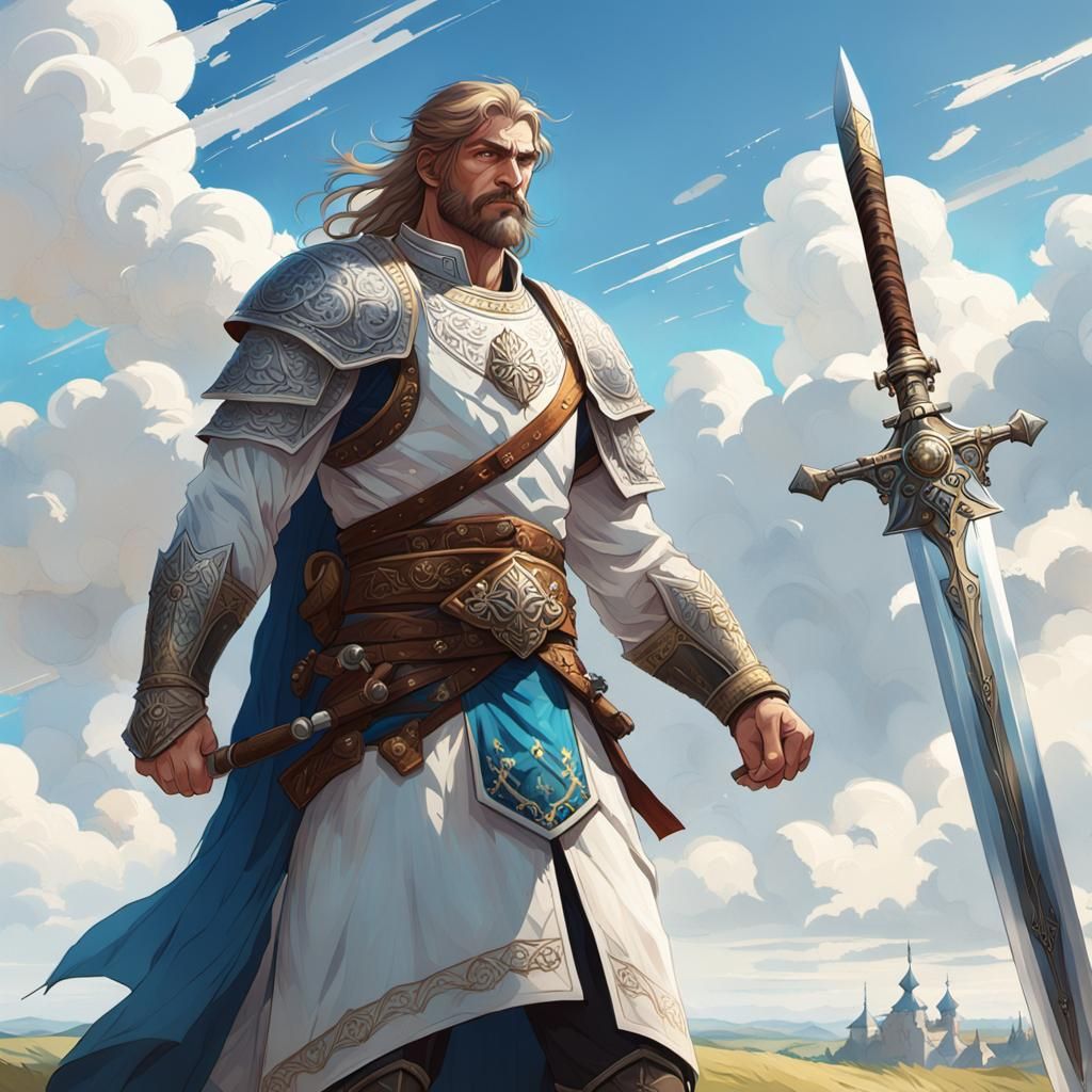 Russian Bogatyr Portrait in Hyperdetailed Digital Art