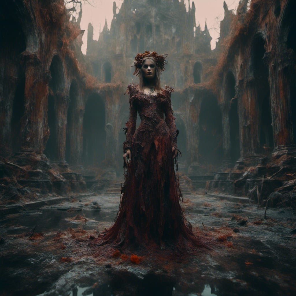 Intricate Goddess Digital Painting in Deep Color