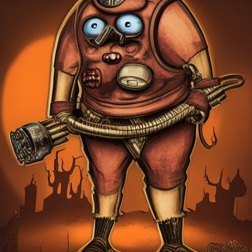 Steampunk Pigman Horror Machine