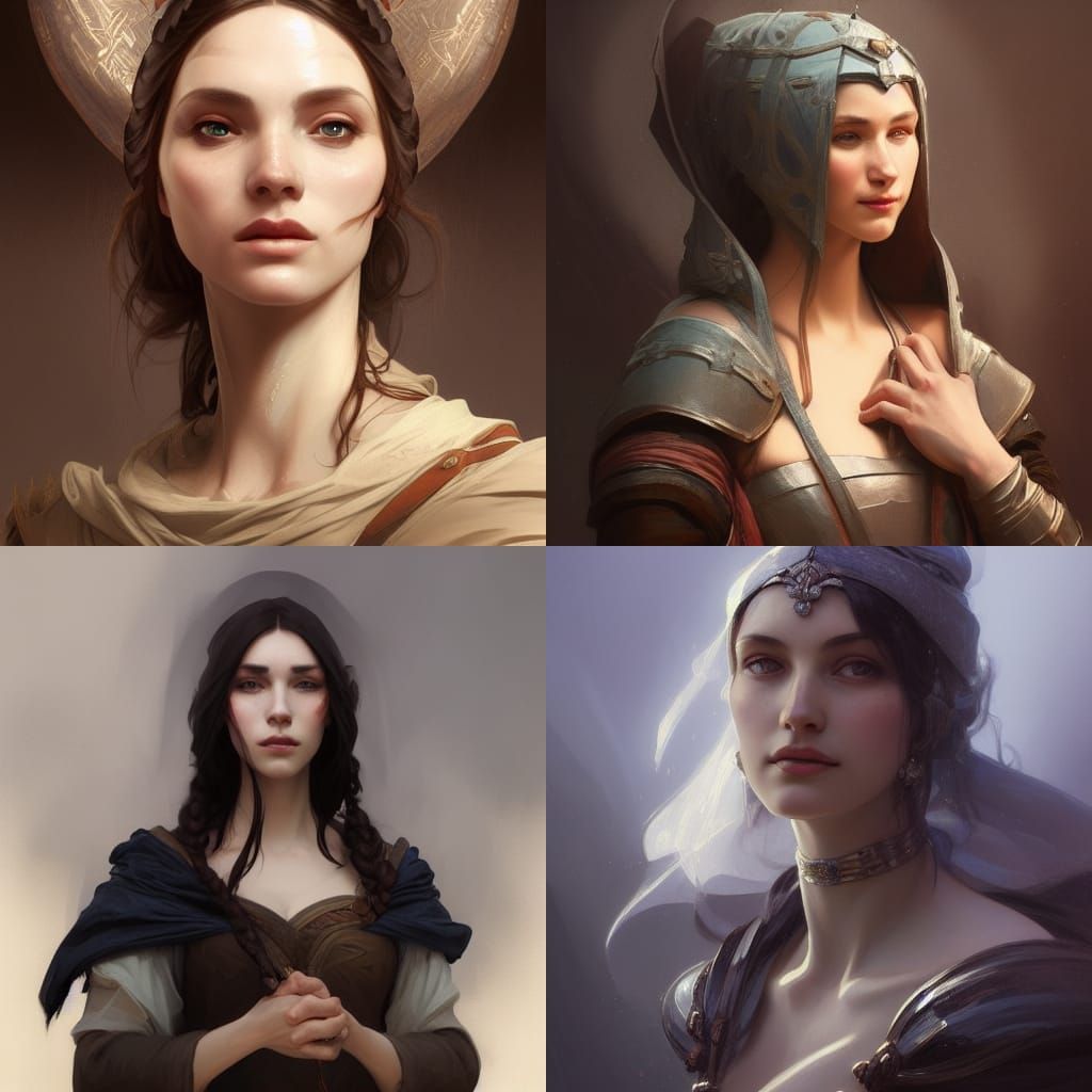 Medieval Woman Portrait in Hyperdetailed Style