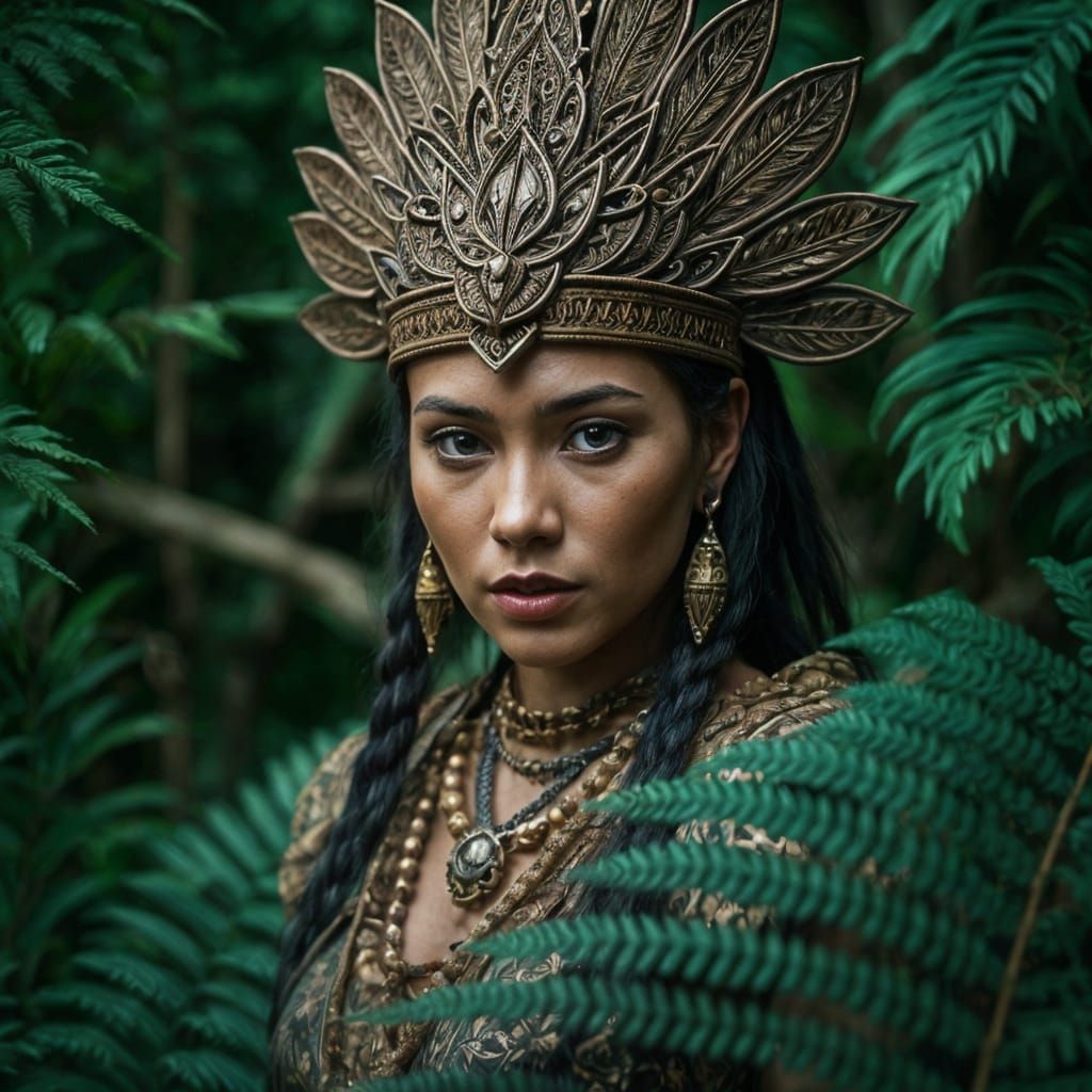 Maori Warrior Princess Wood Carving Design