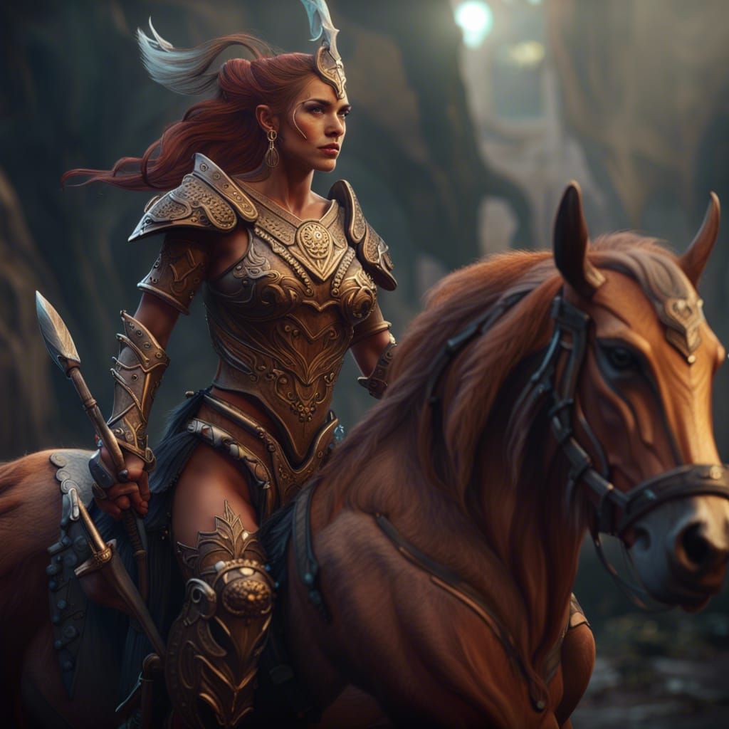 Female Centaur Warrior Fantasy Concept Art