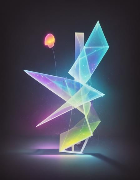 Abstract High Heels in Rainbow Blacklight