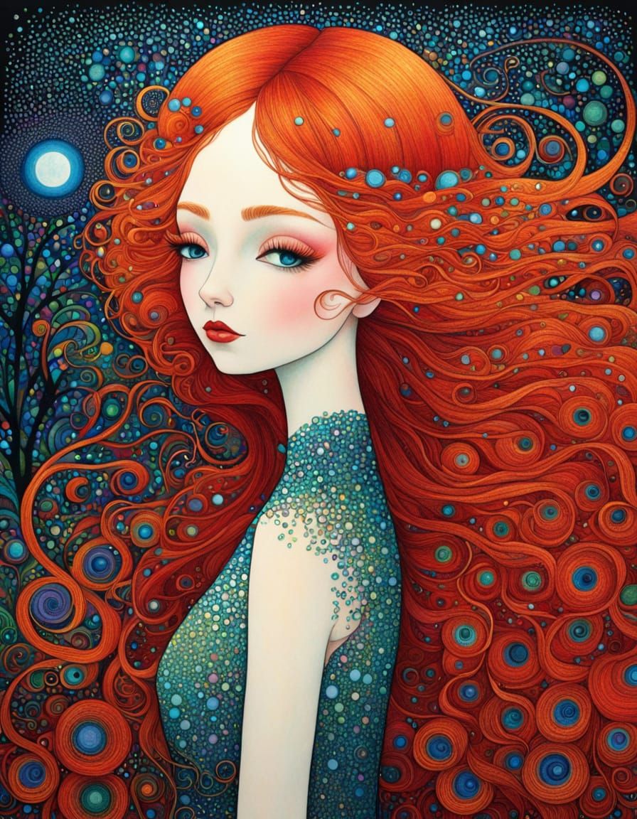 Ethereal Fairy Queen with Vibrant Knotwork and Abstract Shap...