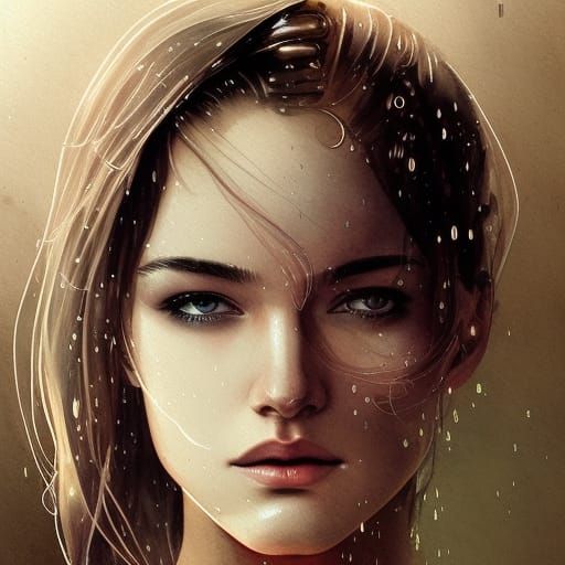 Sci-Fi Character Portrait in Watercolor Style