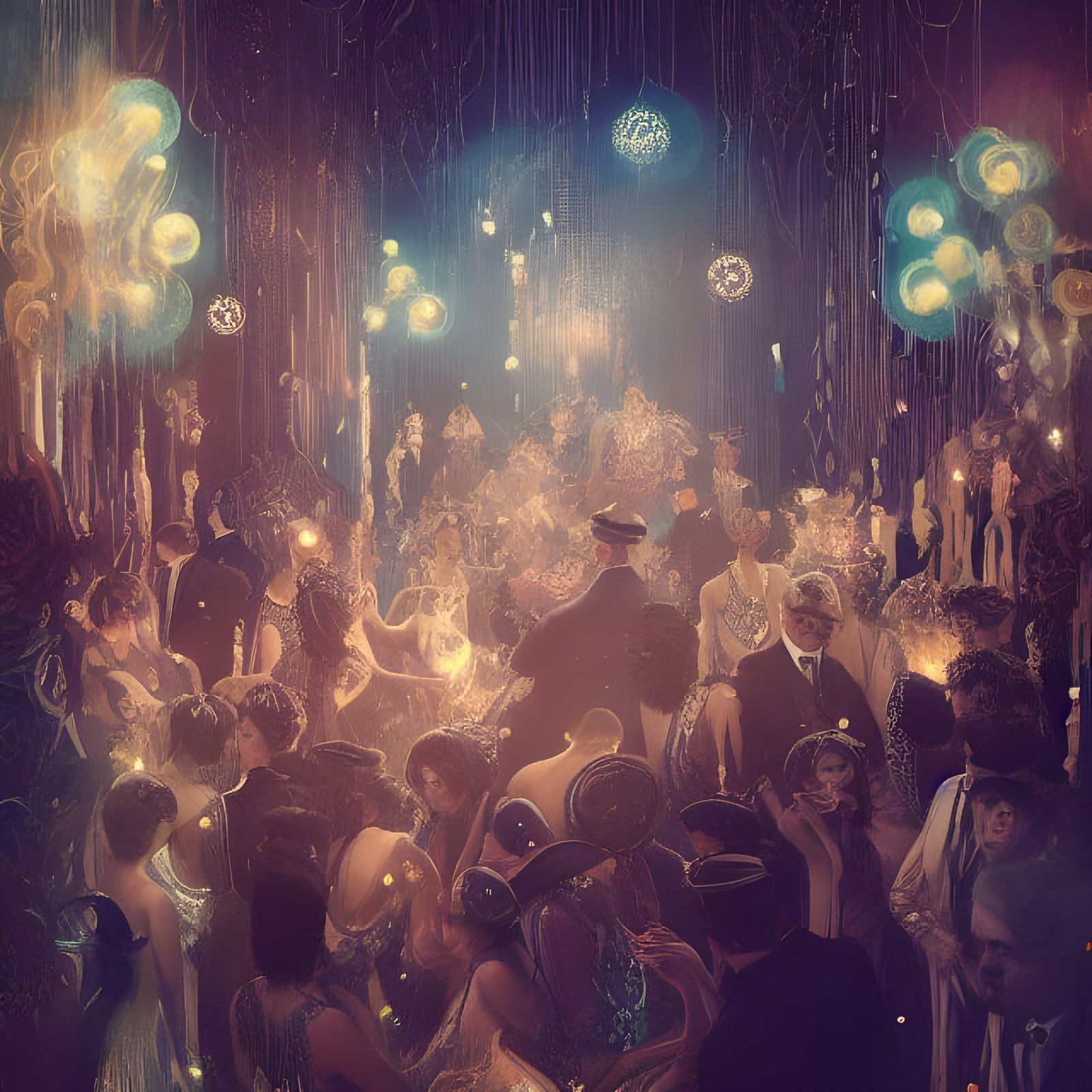 Elaborate 1920s Great Gatsby Party Scene