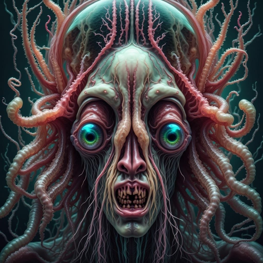 Weirdcore Alien Hand With Eyes